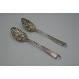 A pair of Georgian silver berry spoons hallmarked Exeter 1820, William Woodman 3.17ozt approx