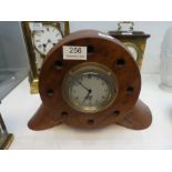 An old wooden part propeller clock, reputedly froma Spitfire, stamped 12 cyl RAF4A with associated S