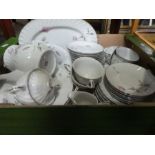 A quantity of Japanese dinnerware, decorated roses