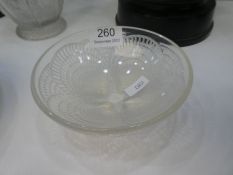 A small R. Lalique bowl decorated shells, 13.5cm