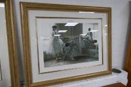 A pencil signed artist proof print of 2 Ballet Dancers, stamped J K Fine Art Edition Company - New Y