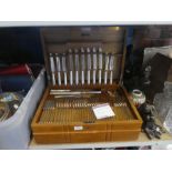 A 1960s complete silver plated canteen of cutlery with lower drawer,