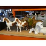 A selection of Beswick horse figures depicting various breeds mostly AF, some damage to ears, etc
