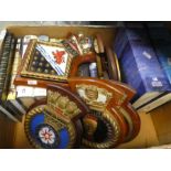 A selection of Naval related books, ships plaques, etc