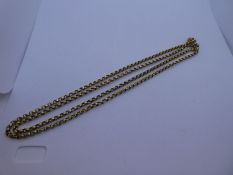 9ct yellow gold belcher chain, no clasp, chain marked 9c, approx 11.3g