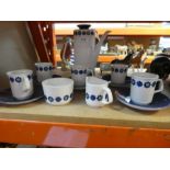 A J & G Meakin coffee set for 5, sugar bowl and milk jug