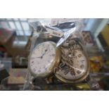 Three pocket watches and vintage Bentima wristwatch, etc