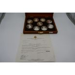 The Birmingham Mint 'Queens of the British Isles' collection of nine silver metals limited issue of