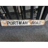 An old cast iron sign for Portman Road, 98.5cm
