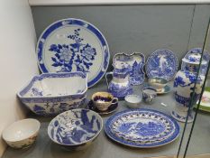 A quantity of English and Chinese porcelain mainly blue and white, some 19th century