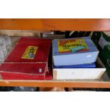 Two vintage boxes of Meccano No. 5 and No. 6, and Bako building blocks and sundry