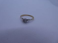 Vintage 18ct illusion set diamond ring, marked 18ct, H & S maker mark, size L, approx 1.9g