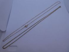 Two 9ct yellow gold neckchains, one AF, both marked, 4.3g approx
