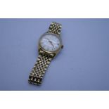 18ct yellow gold Omega watch strap, marked 750 18K with Accurist automatic gold plated and stainless