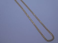 9ct yellow gold curb link neckchain, 46cm, marked 375, 2.4g approx