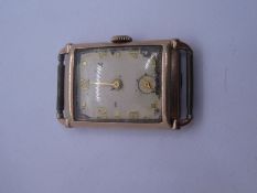 Vintage gold plated 'Bulova' watch head, case and movement stamped 'Bulova'