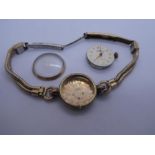 Vintage 9ct gold cased 'Majex' 15 jewell watch marked 375, case marked 375, BWC, on plated strap