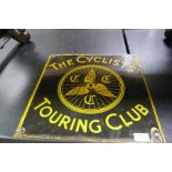 An old enamelled sign for The Cyclists, Touring Club, 40.5cm
