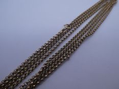 9ct yellow gold long belcher chain, marked 9c, approx 18.8g, 150cm approx