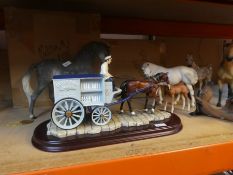 A selection of horse figures manufactured by Wade, plus others