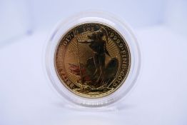 A 2017 Britannia 1ox gold proof 100 pound coin, UKB17GSA