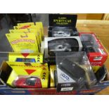 A box of modern die cast vehicles some Matchbox examples