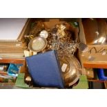 Two boxes of silver plated items and sundry