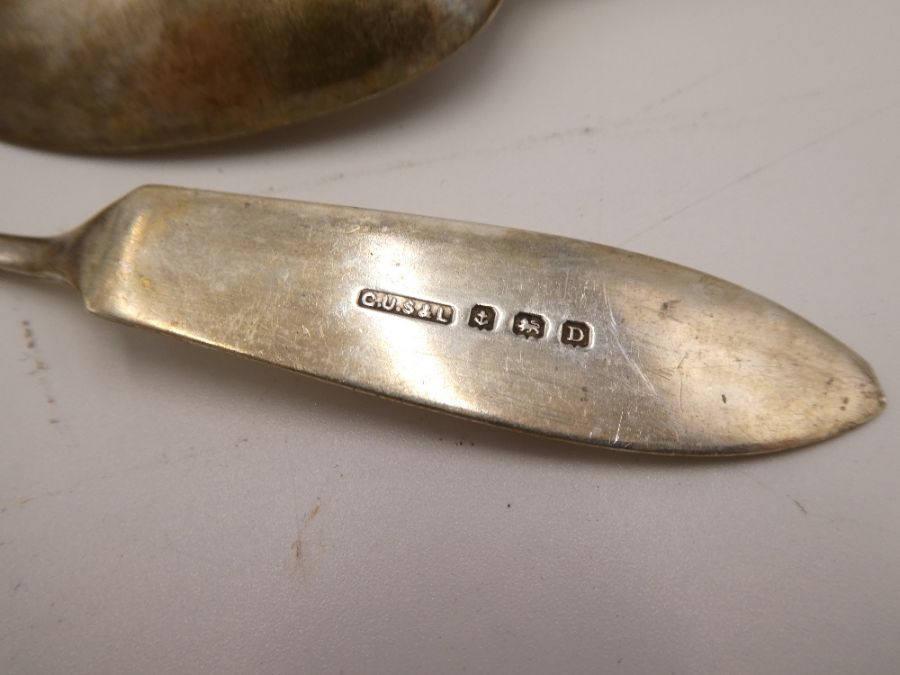 A pair of silver Cooper Brothers and Sons Ltd soup spoon small ladles. Heavy, high quality pair hall - Bild 3 aus 5