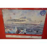 Two SS Canberra prints from The Falklands War, (which lasted from 2 April 1982 - 14 June 1982), one