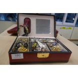 Two jewellery boxes containing various costume jewellery include Silver cross, silver chain Radley w