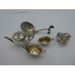 A silver miniature tea service by Cornelius Desormeaux Saunders and James Francis Hollings Shepherd.