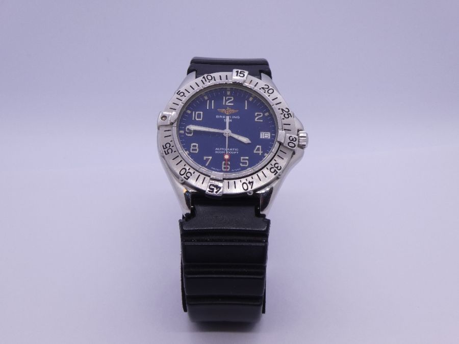 BREITLING; a boxed gent's Breitling Automatic wristwatch, 38mm dial, with rotating bezel, and date a - Image 3 of 5