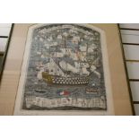 Graham Clarke (born 1941); a pencil signed limited edition coloured etching of Lord Nelson's Victory