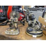 Two brass sculptures of Hanuman and Makhan Chor, both 20th Century