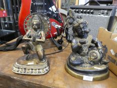 Two brass sculptures of Hanuman and Makhan Chor, both 20th Century