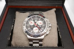 TAG HEUER; a boxed gent's 40mm Tag Heuer stainless Steel Indy 500 Formula 1, ref CAC111B O CS5007. Q