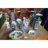 A selection of china including oriental vases, Studio pottery, etc