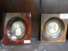 Nine various portrait miniatures, mostly 20th century examples, some signed