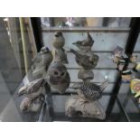 Seven Poole Pottery birds