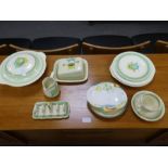 A quantity of Clarice Cliff Honeydew china and two othr Clarice Cliff items