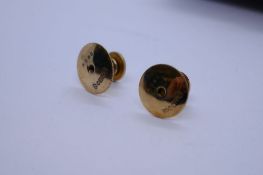 Pair of cased 9ct yellow gold dress studs, marked 375, Chester, HG & S, Hentry Griffiths & Sons, 1g