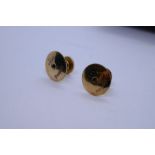 Pair of cased 9ct yellow gold dress studs, marked 375, Chester, HG & S, Hentry Griffiths & Sons, 1g