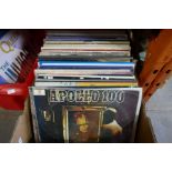 Two crates of various vinyl LPs