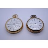 18ct yellow gold pocket watch with 18ct gold dust cover, movement by Campbells & Company Belfast, Nu