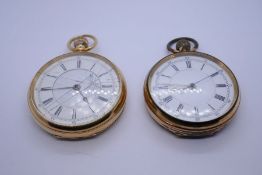 18ct yellow gold pocket watch with 18ct gold dust cover, movement by Campbells & Company Belfast, Nu