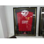 Of Football interest; an Ian Rush signed Liverpool shirt, having Crown Paints sponsorship