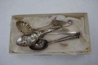 A quantity of silver flatware comprising a Georgian 1799 teaspoon by Peter, Ann and William Bateman.