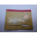 The Royal Mint; The 2002 United Kingdom Gold Proof Half Sovereign, with certificate of Authenticity,