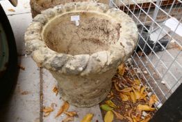 Two pairs of reconstituted garden pots