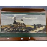 An unframed oil by DONALD McINTYRE (1923-2009) titled "From a Gatepost, Anglesey", signed inscripted